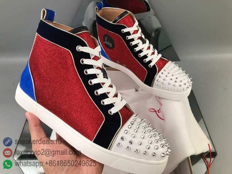CHRISTIAN LOUBOUTIN UNISEX HIGH SNEAKERS RED&BLACK D8010300